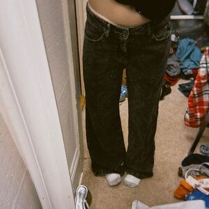 Low rise black baggy jeans